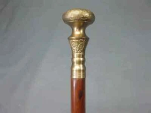 NEW SOLID ANTIQUE SOLID BRASS HANDLE WOODEN WALKING STICK CANE VINTAGE DESIGNER - Picture 1 of 7