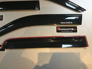 Deflectores de Viento Para Nissan Navara D40 2006-2015 Ventana Deflector Letras - Imagen 1 de 6