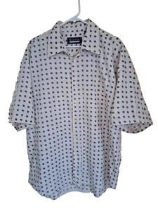 Oleg Cassini Mens Button Up Short Sleeve All Over Leaf Print Shirt Size XL - Picture 1 of 10