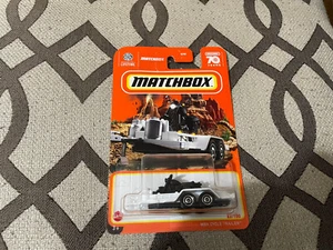 2023 Matchbox MBX BLACK Cycle, WHITE Trailer 70th Anniversary 63/100 - Picture 1 of 4