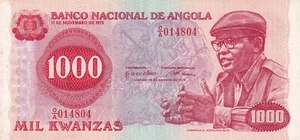 Angola, 1.000 Kwanzas, 1979, p 117 , Serial Number: O/A014804 - Picture 1 of 2
