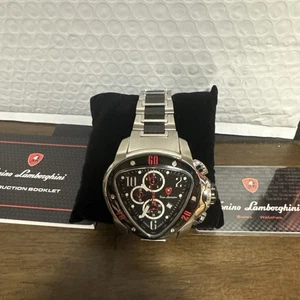 Tonino Lamborghini Jumbo Spyder Chronograph Wristwatch Stainless Black/ Red-1501 - Picture 1 of 5
