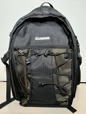 Canon Camera Backpack Large 16"x 12"x 7" Black & Olive Compartments - Image 1 of 4