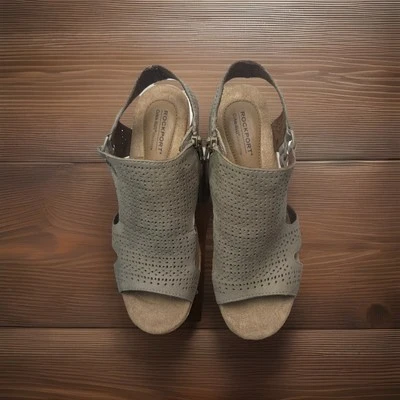 Rockport Cobb Hill Collection Taupe Cork Wedge Sandals Women’s Size 8 - Image 1 of 4