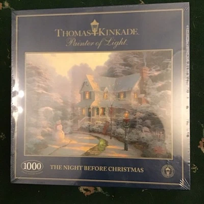 1000 PC Jigsaw - THE NIGHT BEFORE CHRISTMAS by Thomas Kinkade  - VGC - Image 1 of 3