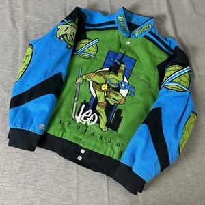 TMNT LEONARDO Button Up Jacket KIDS 2XL Embroidered RR Designs - Picture 1 of 10
