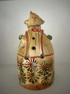 Pottery from Italy Hand Painted Clown 8” Candleholder W/Holes Cone Incense Smok - Picture 1 of 7