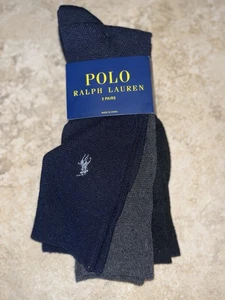 NWT Polo Ralph Lauren 3 Pairs Dress Trouser Socks Large 6-12.5 - Picture 1 of 2