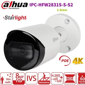 Dahua IPC-HFW2831S-S-S2 8MP WDR IVS PoE Starlight IP Bullet Camera IR Card Slot - Picture 1 of 27