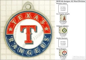 MLB team logo decorative fobs (AL West), various designs & keychain options - Picture 1 of 6