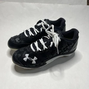 Under Armour Baseball Cleats 1232836-011 Black White size 9.5 UA Natural Low ST - Picture 1 of 7