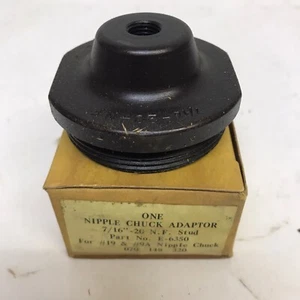 NEW RIDGID E-6350 NIPPLE CHUCK STUD ADAPTOR 7/16”-20 TPI FOR #19 & #9A - Picture 1 of 3