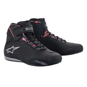 Alpinestars Sektor WP Waterproof Short Motorcycle Boots Black Grey Red Fluo - Picture 1 of 1