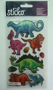 Sticko ~ DINOS ~ Dimensional Embellishment Stickers; Dinosaurs T-Rex little boys - Picture 1 of 1