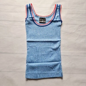 Avion Vintage 1970s Boys Vest -1-2 YR- Blue Cotton Skinny Fit Mint Cond CK73 - Picture 1 of 11
