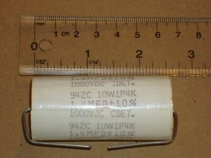 CORNELL DUBILIER (CDET/CDE) 942C 10W1P4K 1.4 uF/MFD 1000VDC CAPACITOR - Picture 1 of 2