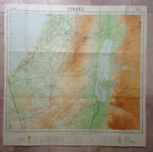 ISRAEL 1951 MAPA PLEGABLE GRANDE SIGLO XX ORIGINAL - Imagen 1 de 12