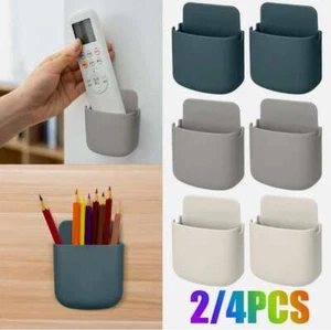 Wandmontage Fernbedienung Halter Lochfrei Stift Aufbewahrungsbox Hängeorganizer - Bild 1 von 16