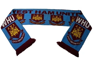 West Ham United FC HAMMERS Claret Retro Woven Scarf - Picture 1 of 6