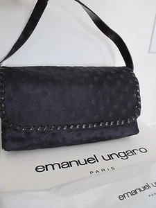 Emanuel Ungaro Calf Hair Handbag Purple Viola Marrone Italy - Picture 1 of 14