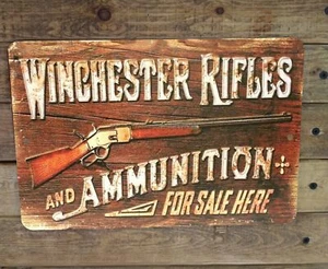 Winchester Rifles and Ammunition Antique Look 12"x8" Metal Poster Sign NEW - Picture 1 of 1