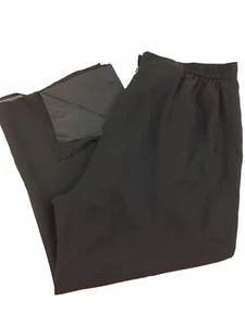 Roamans Women’s 22W Pants Black Lined Elastic Waist Side Slit Wide Leg Palazzo - Picture 1 of 5