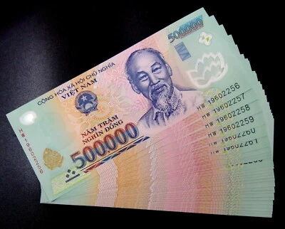 Vietnam 1 Million Dong = 500,000 Dong x 2 notes in UNC Condition, Brand New. - Image 1 of 4