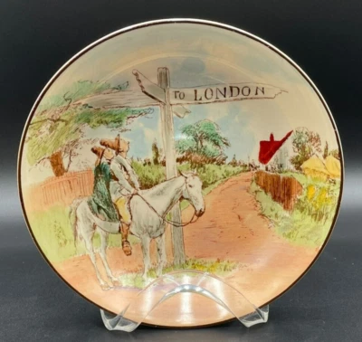 古董皇家道尔顿罗杰·德·科弗利爵士“到伦敦”陶瓷彩绘8碗 — 第 1/4 张图片