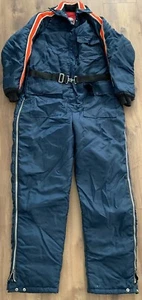 Tuta motoslitta Western Field vintage abbigliamento sci righe uomo taglia media vintage - Foto 1 di 6