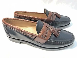 ALLEN EDMONDS Maxfield Black & Brown Leather Tassel Loafer Men's Size 9 B $275 - Picture 1 of 12