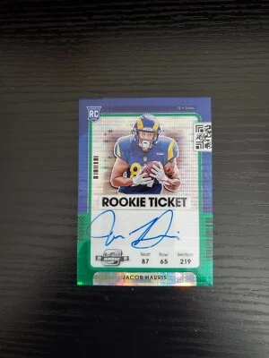 Jacob Harris - 2021 Contenders Optic #138 Rookie Ticket AUTO - GREEN PULSAR /30 - Image 1 of 2