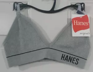 Sujetador Hanes Originals Para Mujer XS Triángulo Acanalado GRIS MHB005 #10724 - Imagen 1 de 4