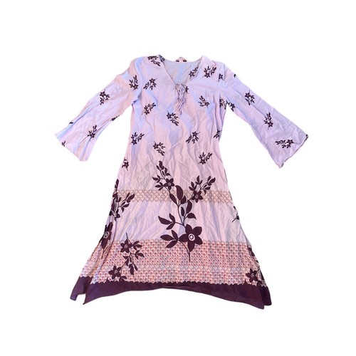 UNDERCOVER Maxi abito donna M Victoria's Secret rosa viola stampa floreale cotone stringato