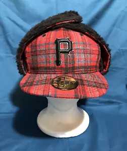 NWT Size 7 1/2 Pittsburgh Pirates New Era 59 Fifty Fitted Plaid Dog Hat - Picture 1 of 17