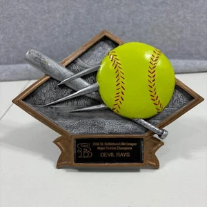 Womens Softball Trophy Plaque Replaceable Placard 6" Tall x 8" Wide - Picture 1 of 8