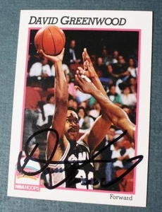 Tarjeta de aros de la NBA autografiada por David Greenwood 1991 de los San Antonio Spurs - - Imagen 1 de 1