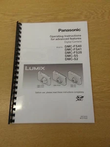 PANASONIC LUMIX DMC FS40 FS41 FS28 S5 MANUAL INSTRUCTIONS PRINTED 101 PAGES A5 - Picture 1 of 1