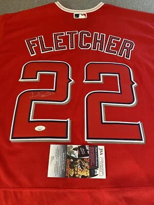 ANAHEIM ANGELS- DAVID FLETCHER AUTOGRAPH ALTERNATE RED NIKE #22 JERSEY JSA - Image 1 of 4