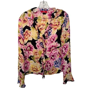 Oscar by Oscar de La Renta Bluse geblümt OHNE GRÖßENETIKETT Boho Karriere Büro - Bild 1 von 5