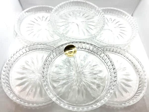 VINTAGE PRINCESS HOUSE #876 SET OF 6 LEAD CRYSTAL COASTERS HIGHLIGHTS IN BOX - Picture 1 of 8
