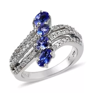 1,35 Karat. NATÜRLICHER ECHTER AAA TANSANIT & TOPAS BYPASS COCKTAIL ZIGEUNERRING 0,7 - Bild 1 von 8