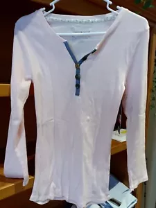 Tommy Hilfiger Women's Long Sleeve Henley Sleepwear Night Shirt, Pink, S / P - Picture 1 of 12