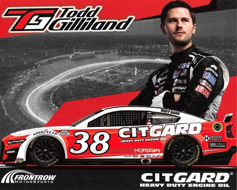 2022  ---  TODD GILLILAND #38 "CITGARD ENGINE OIL" NASCAR CUP SERIES POSTCARD Cover