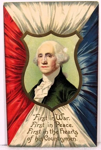 Vintage George Washington Patriotische Postkarte 1910er Internationale Kunst geprägt - Bild 1 von 2