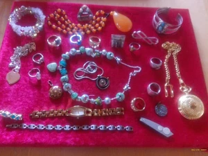 Schmuck Konvolut/Sammlung, Modeschmuck, teils echt Silber - Bild 1 von 5