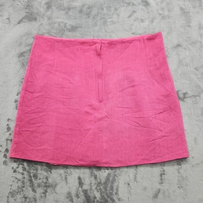 Falda de diseño ASOS para mujer 14 rosa lino estructurado mini preppy forrada cremallera frontal Foto 1 de 4