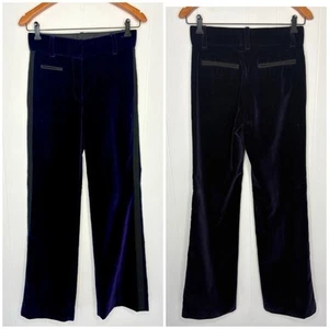 Marc Jacobs Wide Leg Purple Velvet Pants Trousers Tuxedo Stripe Women’s Size 0 - Picture 1 of 10
