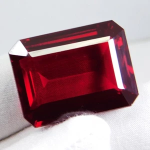 Natural 89.00 Ct Mozambique Red Ruby Emerald Cut Loose Gemstone Certified - Picture 1 of 13