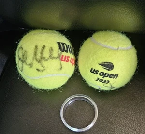 JOHN MCENROE SIGNED 2023 US OPEN TENNIS BALL PLUS STAND - Picture 1 of 1