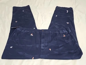 Polo Ralph Lauren NUOVA pantaloni chino blu navy ricamati a tema nautico TG 4XB - Foto 1 di 16